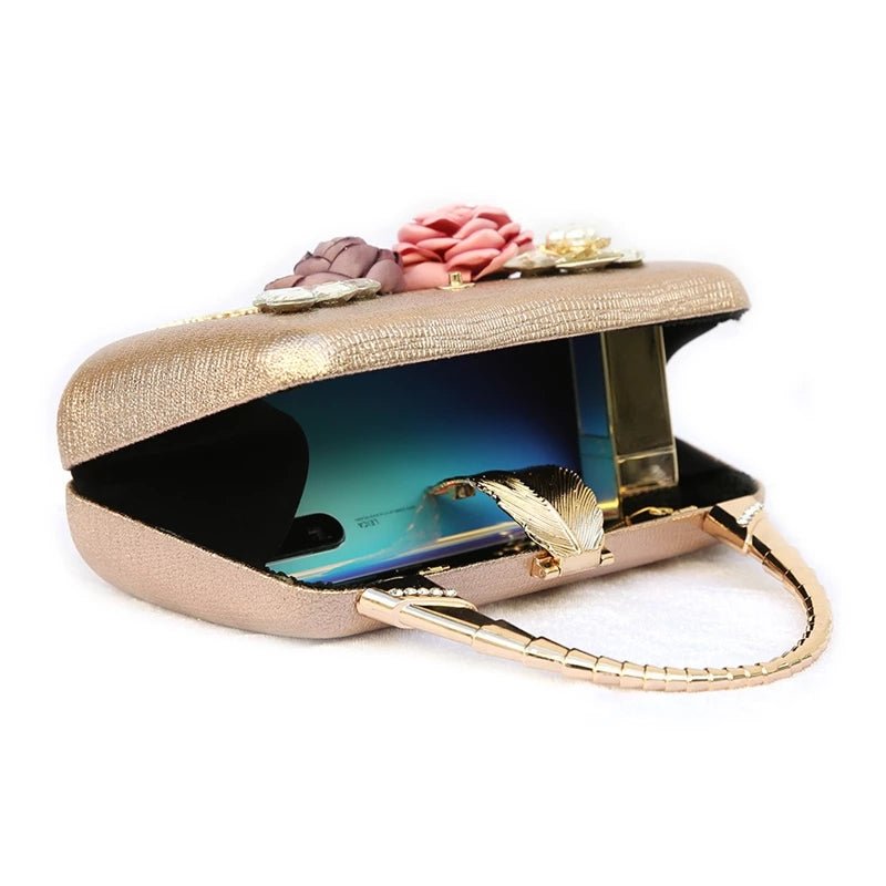 Women's Clutch Evening Bag Flower Handbag Wedding Purse