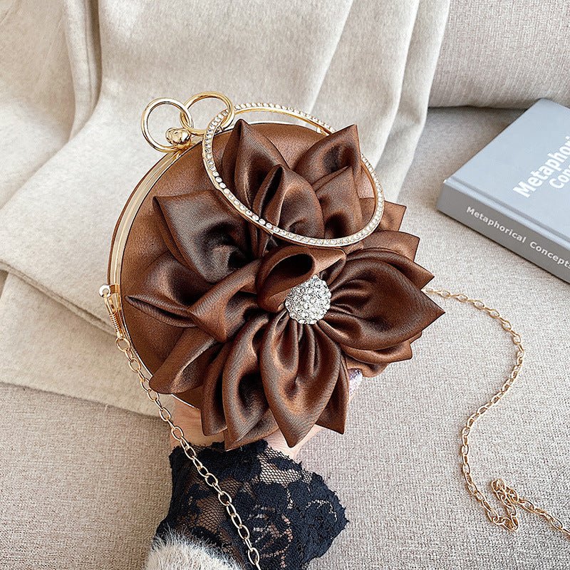 Women's Clutch Round Flower Evening Bag Wedding Party Purse