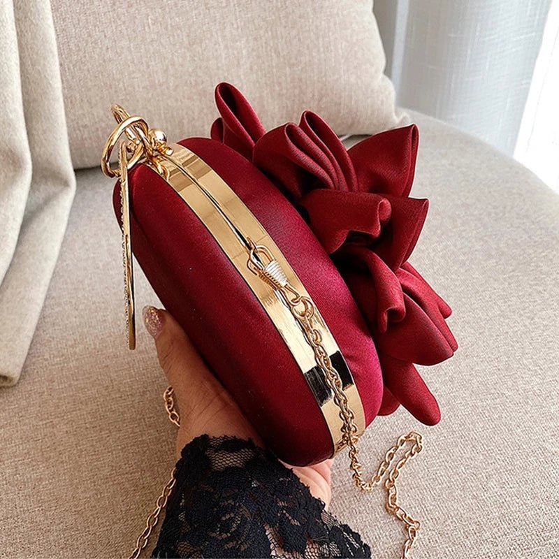 Women's Clutch Round Flower Evening Bag Wedding Party Purse