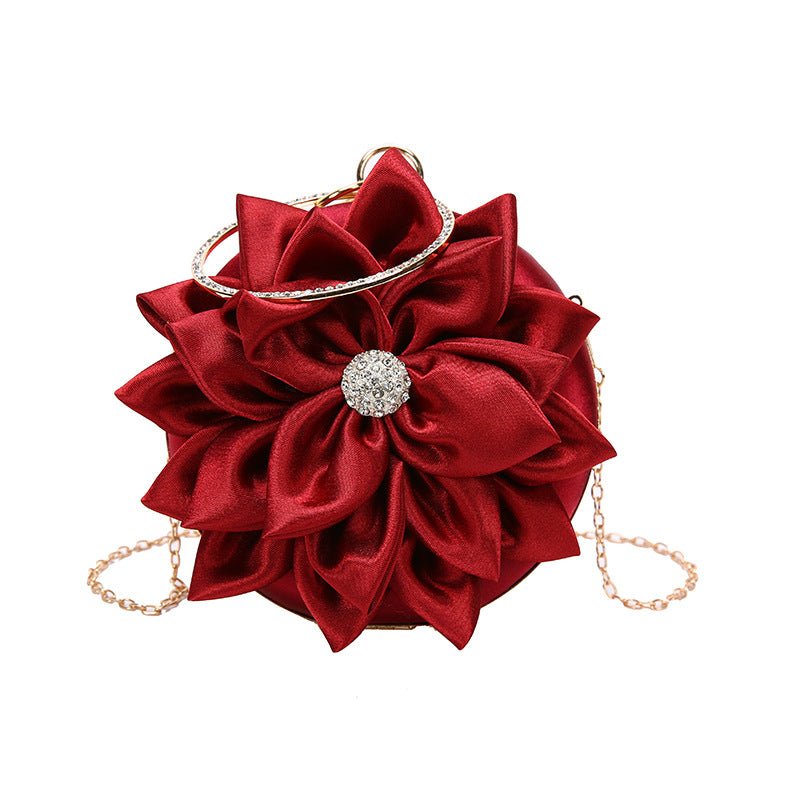 Women's Clutch Round Flower Evening Bag Wedding Party Purse