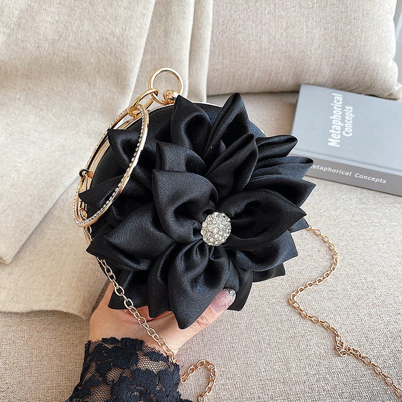 Women's Clutch Round Flower Evening Bag Wedding Party Purse