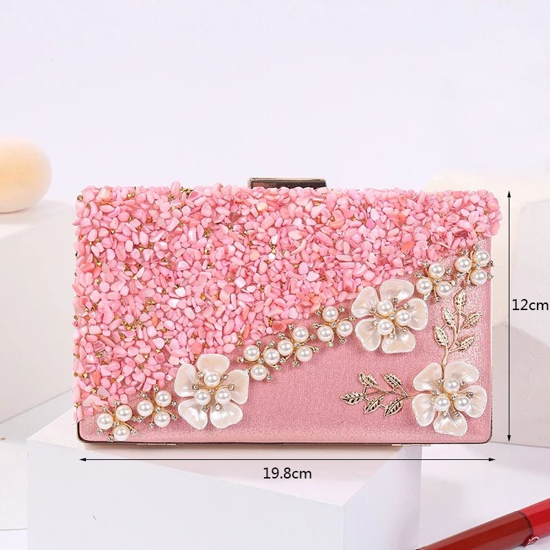 Women's Crossbody Bag for Ladies Flower Sequin Clutch Purse