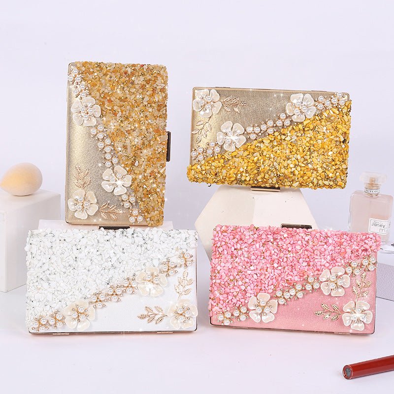 Women's Crossbody Bag for Ladies Flower Sequin Clutch Purse