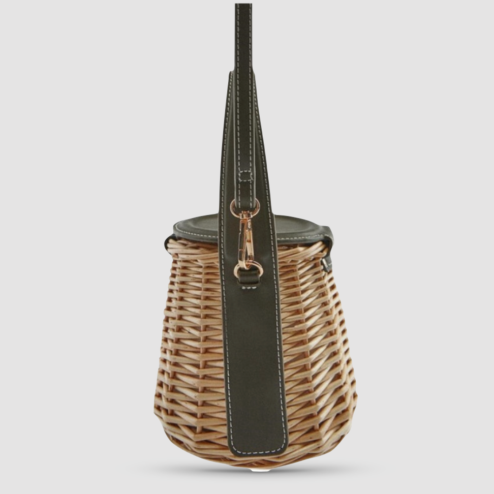 Lydia Basket Bag with Leather Cover
