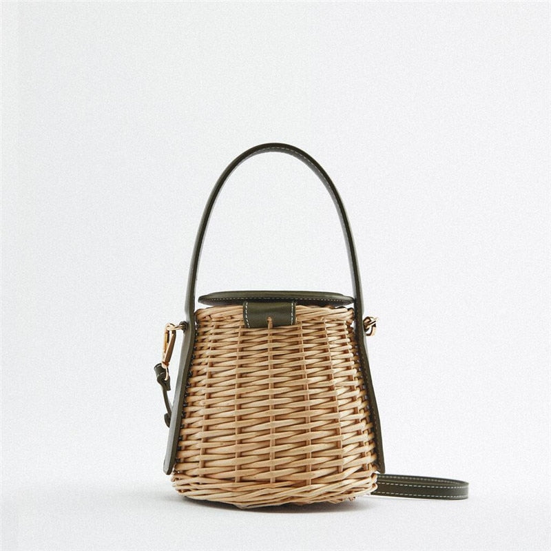 Lydia Basket Bag with Leather Cover