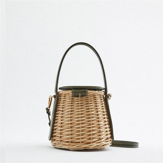 Lydia Basket Bag with Leather Cover