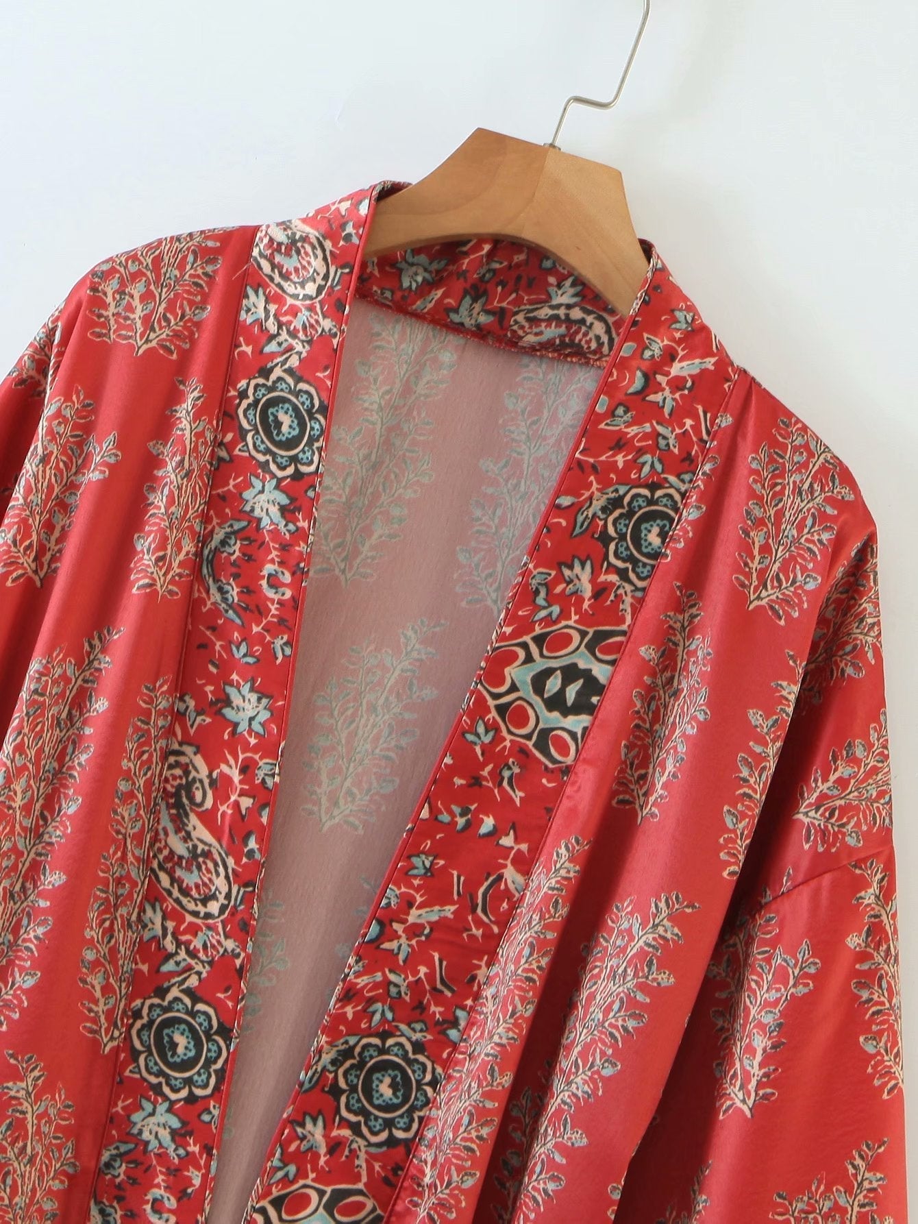 Lynn Floral Kimono Satin Robe Dress