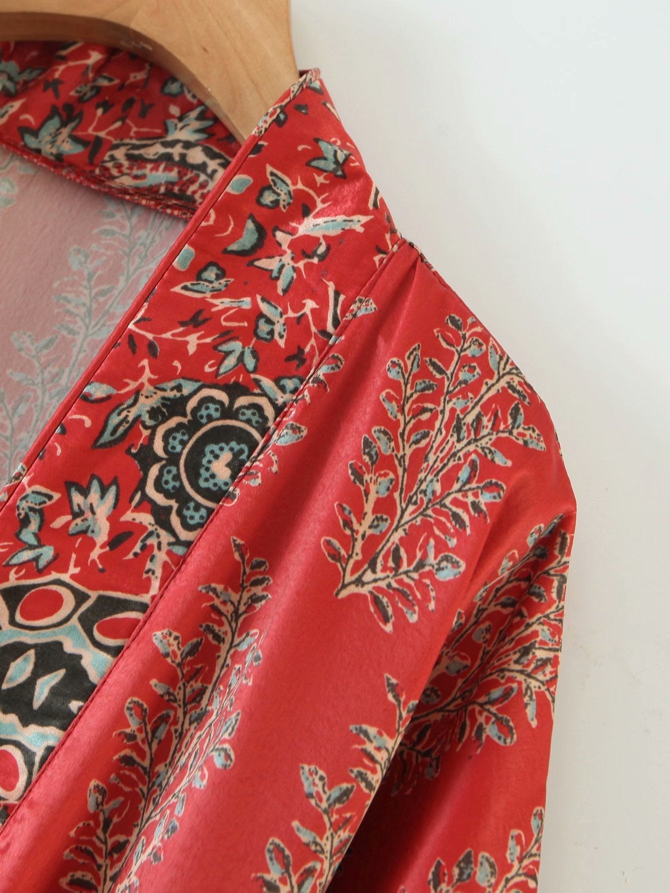 Lynn Floral Kimono Satin Robe Dress