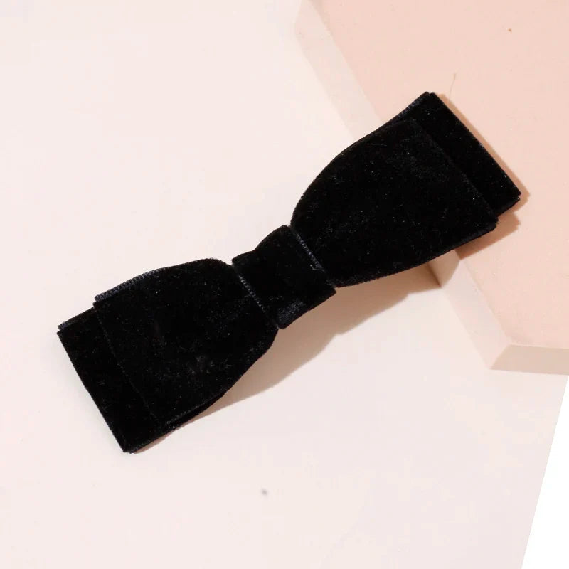 Velvet Black Head Bow Headdress - Christmas Hair Accessory