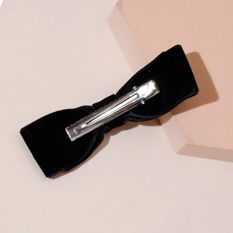 Velvet Black Head Bow Headdress - Christmas Hair Accessory