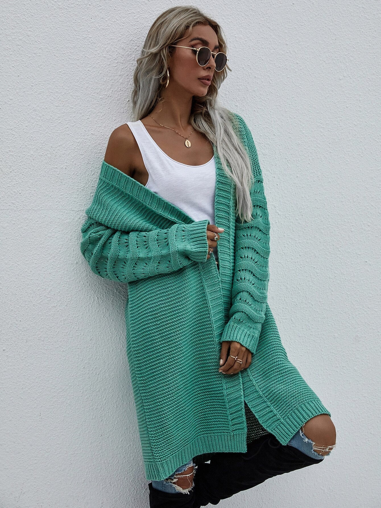 Solid Color Commuter Loose Cardigan