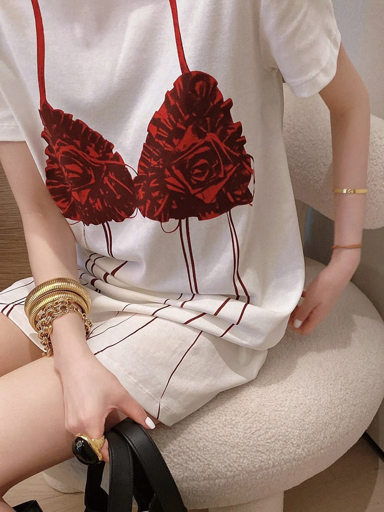 Mabel Rose Bra Prints T-Shirt Dress