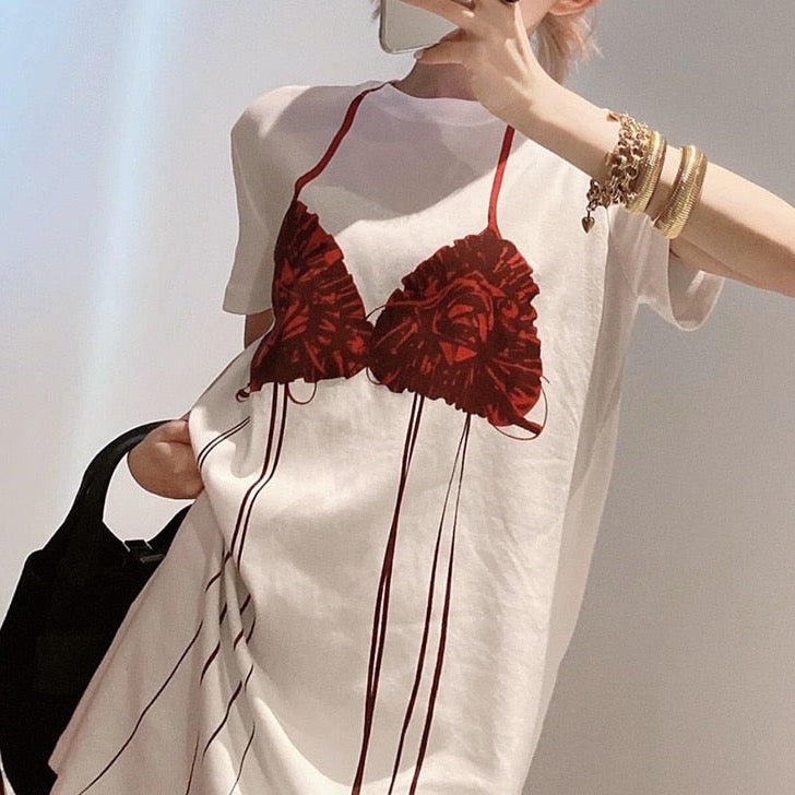 Mabel Rose Bra Prints T-Shirt Dress