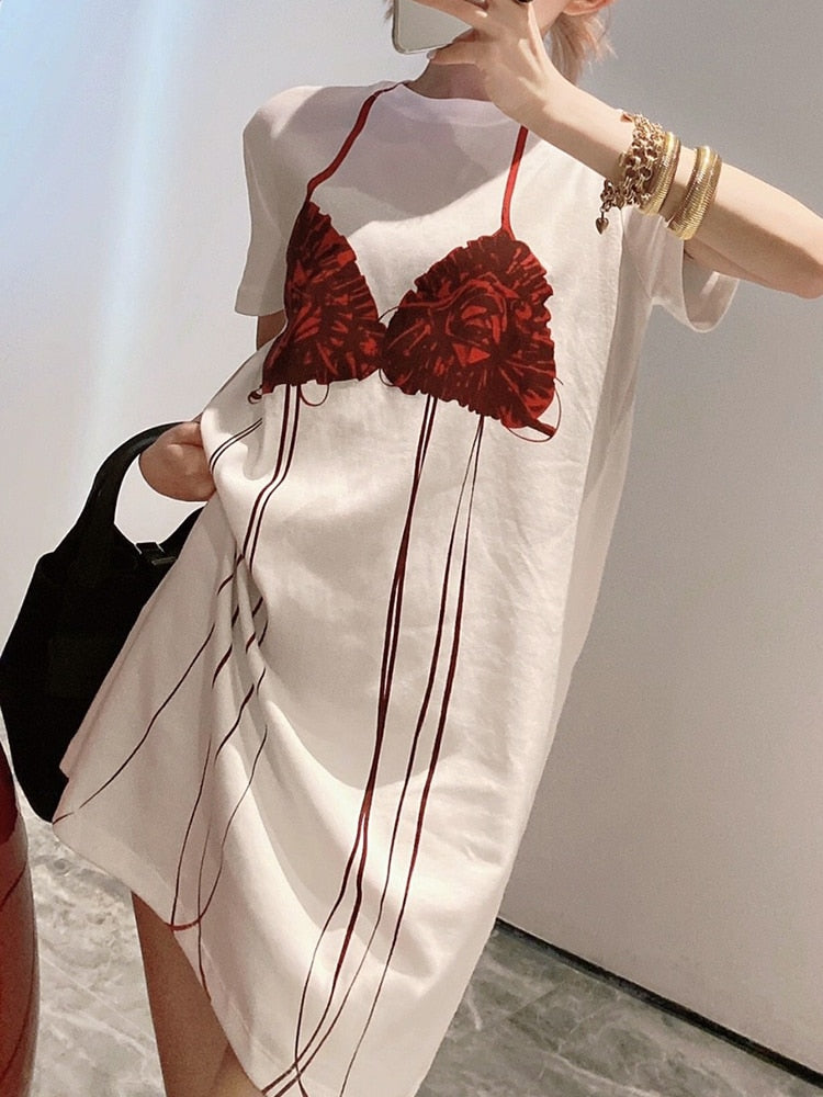 Mabel Rose Bra Prints T-Shirt Dress