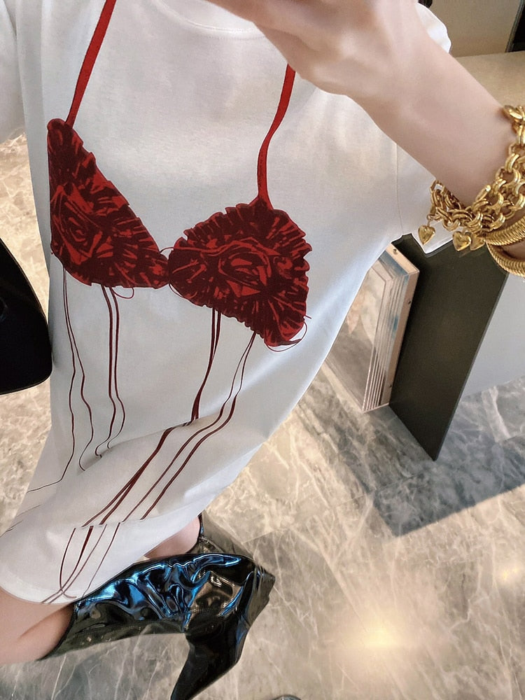 Mabel Rose Bra Prints T-Shirt Dress