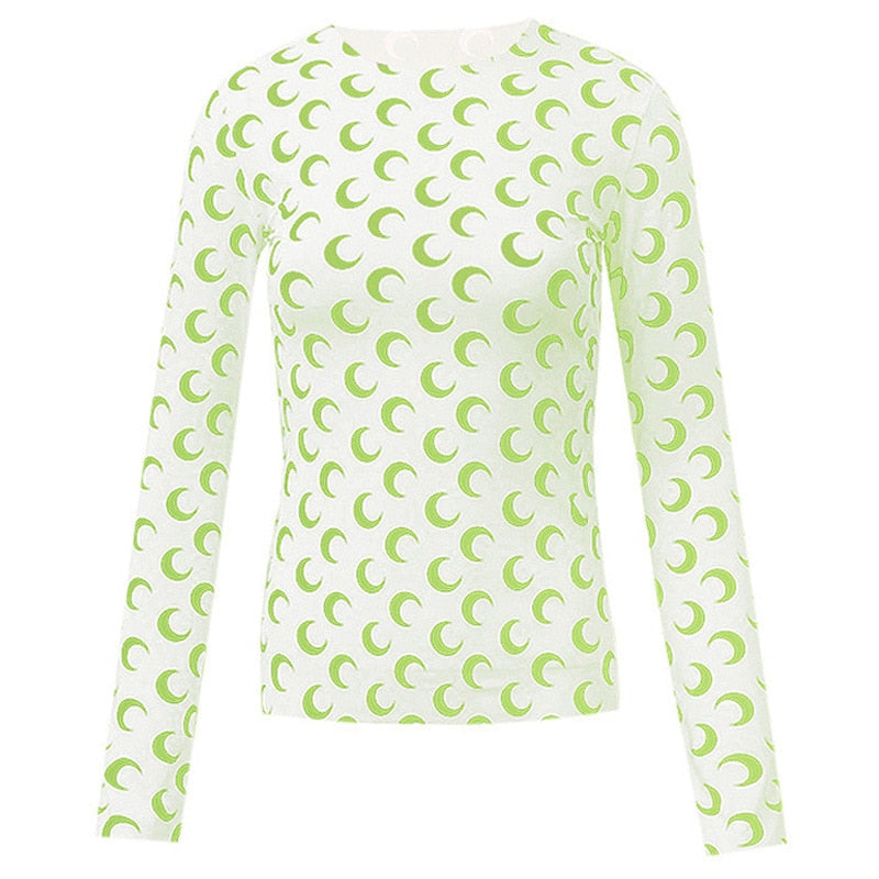 Machella Crescent Moon Prints Tissue Tops