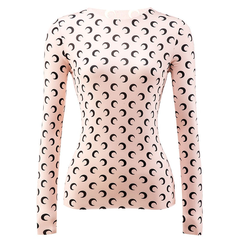 Machella Crescent Moon Prints Tissue Tops