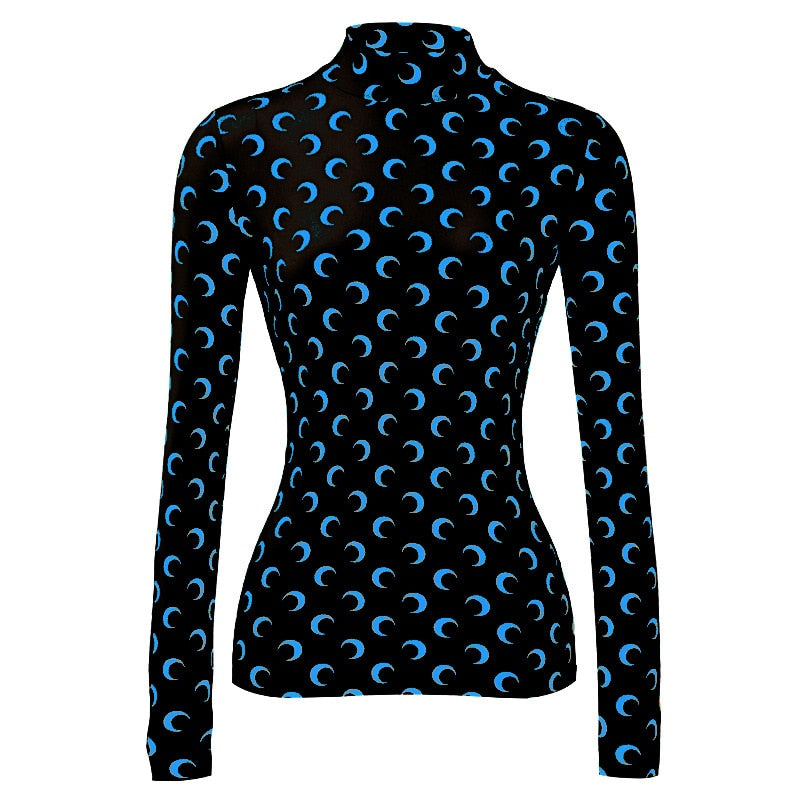 Machella Crescent Moon Prints Tissue Tops