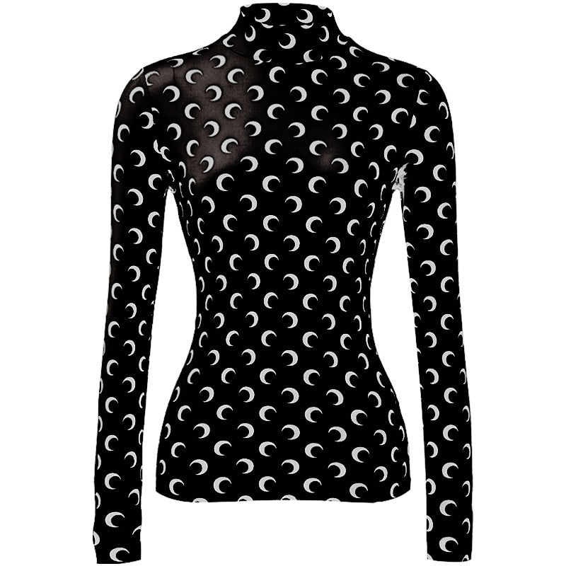 Machella Crescent Moon Prints Tissue Tops