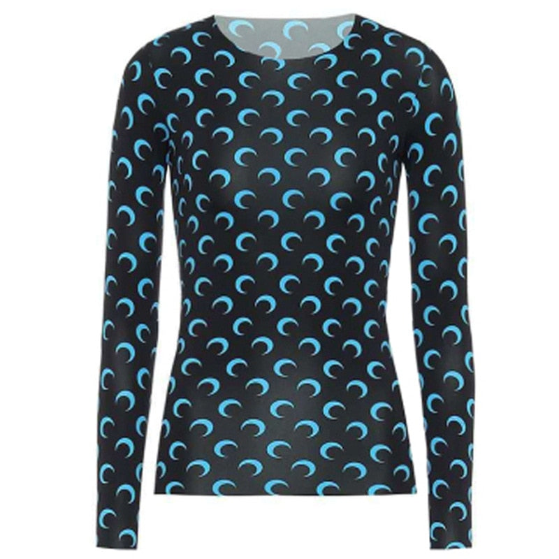 Machella Crescent Moon Prints Tissue Tops