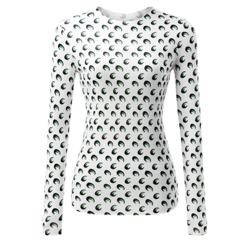 Machella Crescent Moon Prints Tissue Tops