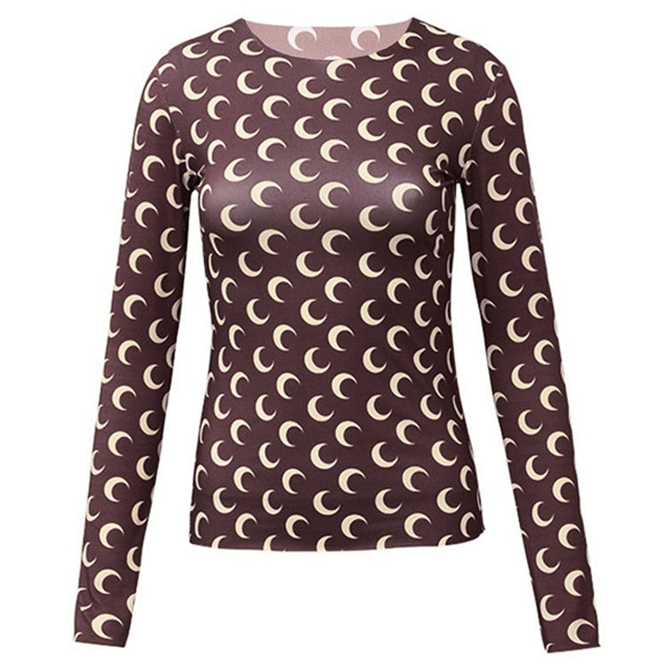 Machella Crescent Moon Prints Tissue Tops