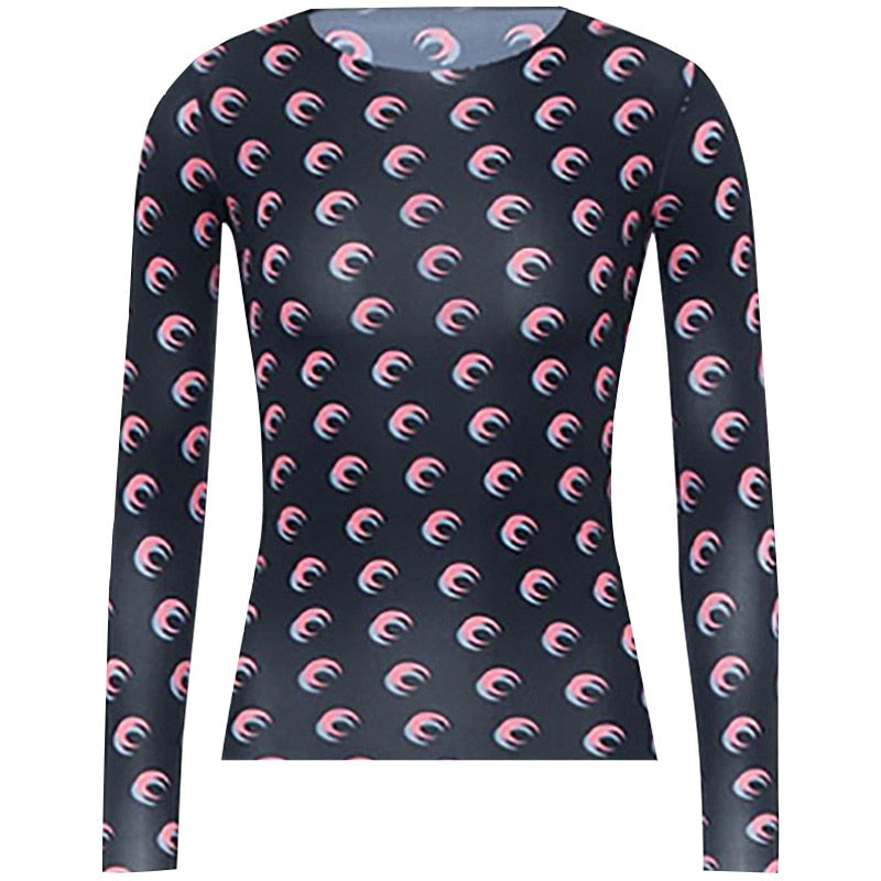 Machella Crescent Moon Prints Tissue Tops