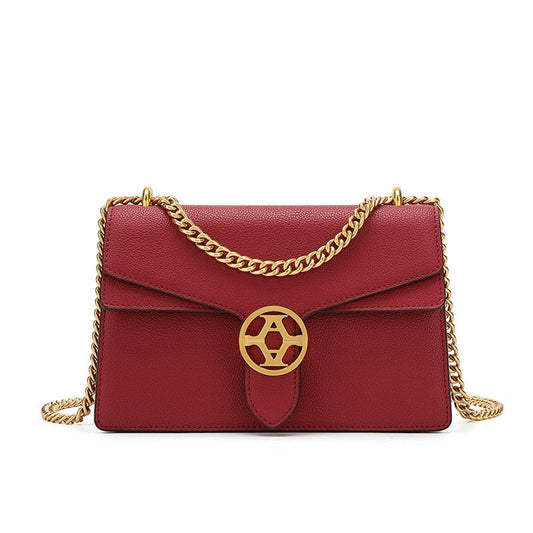 Magenta Leather Flap Bag
