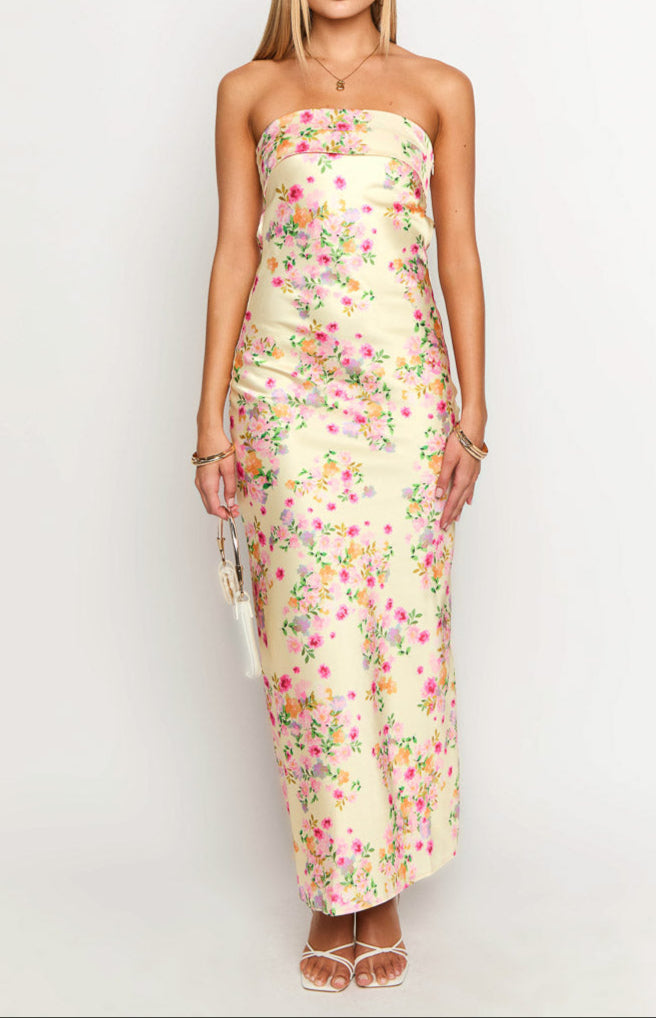 Mariella Yellow Bloom Maxi Dress
