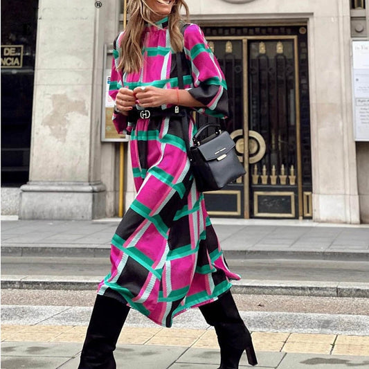 Maire Colorful Smock Neck Midi Dress - 4 Styles