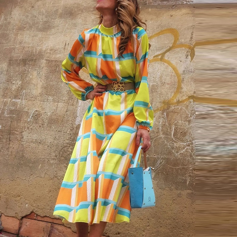 Maire Colorful Smock Neck Midi Dress - 4 Styles