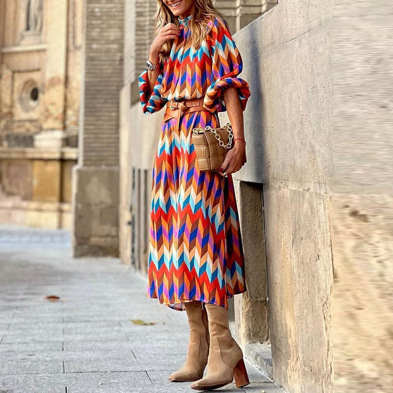 Maire Colorful Smock Neck Midi Dress - 4 Styles