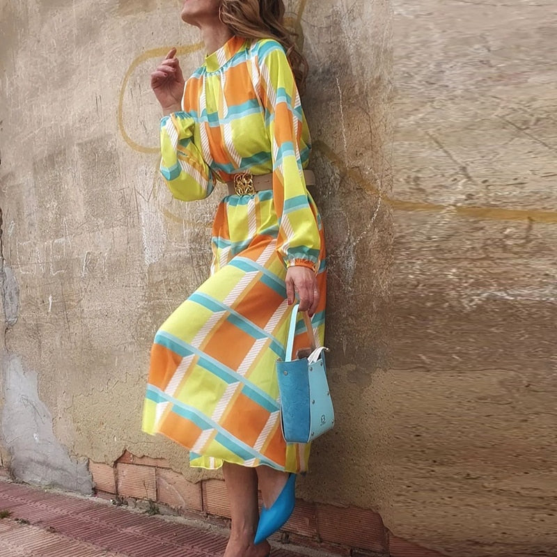 Maire Colorful Smock Neck Midi Dress - 4 Styles