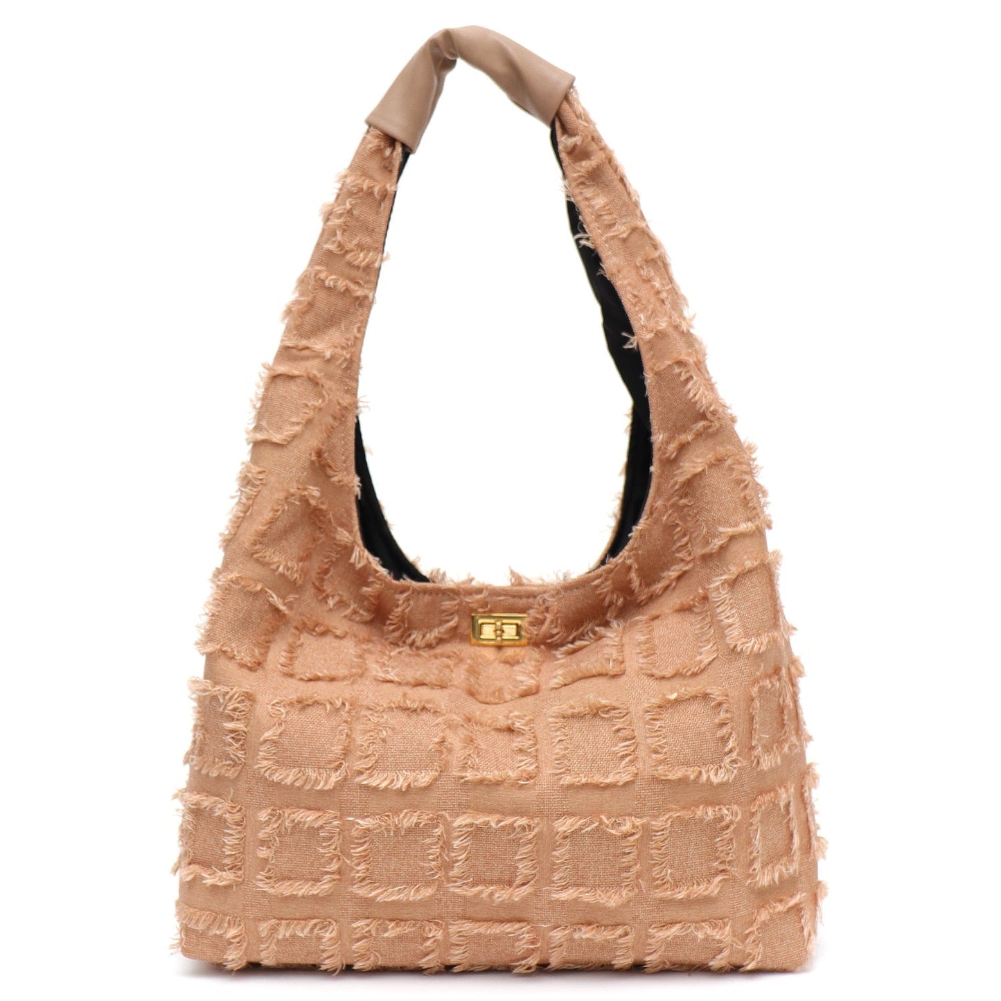 Maja Frayed Tweed Look Hobo Bags - 3 Colors