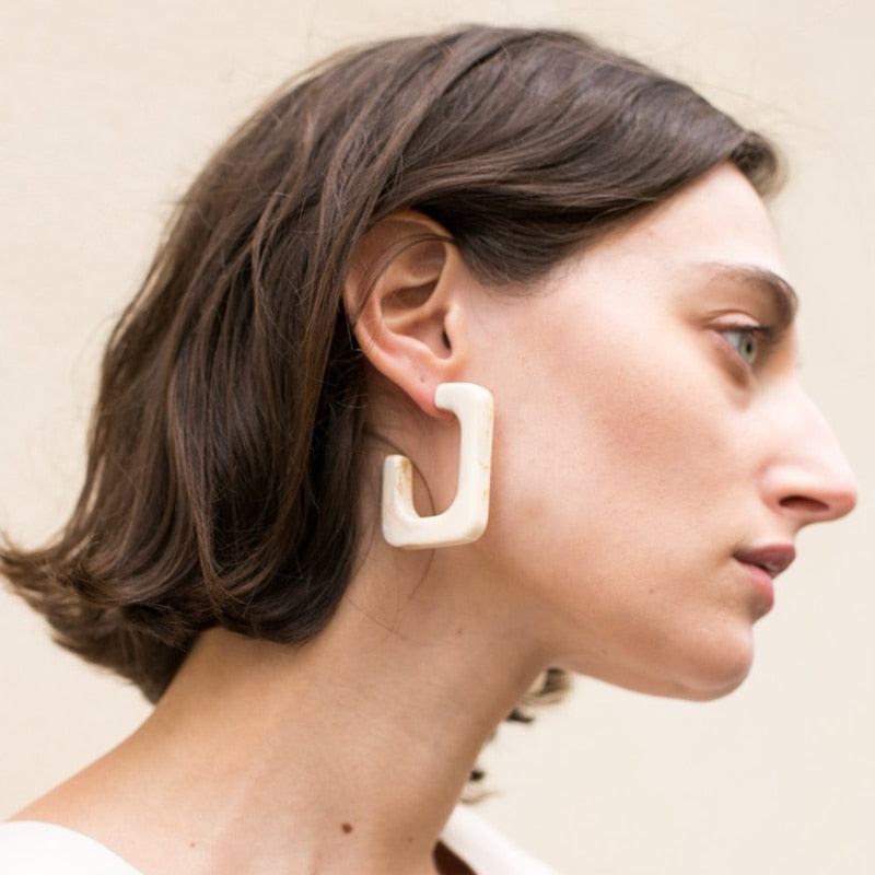 Maji Minimalist Acetate Square Hoop Earrings