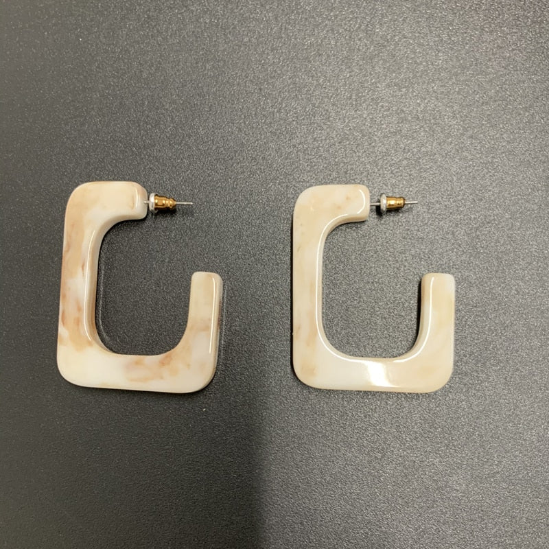 Maji Minimalist Acetate Square Hoop Earrings