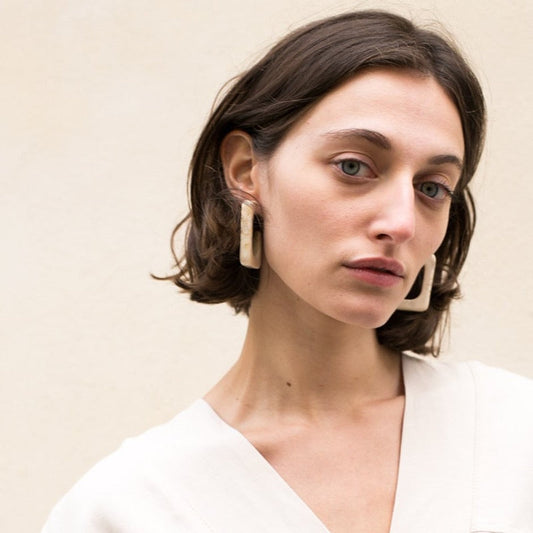 Maji Minimalist Acetate Square Hoop Earrings
