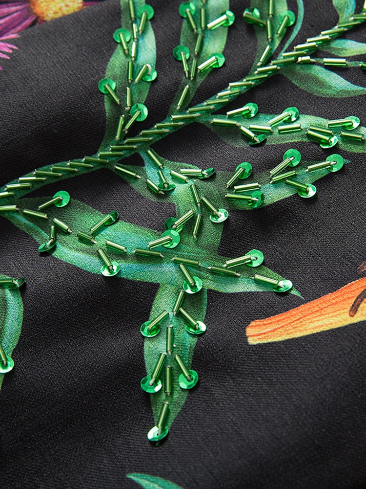 Malena Dark Spring Floral Dress