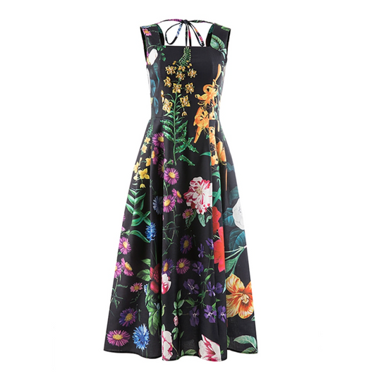 Malena Dark Spring Floral Dress