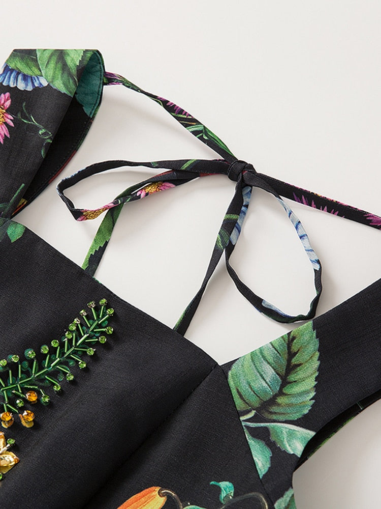 Malena Dark Spring Floral Dress