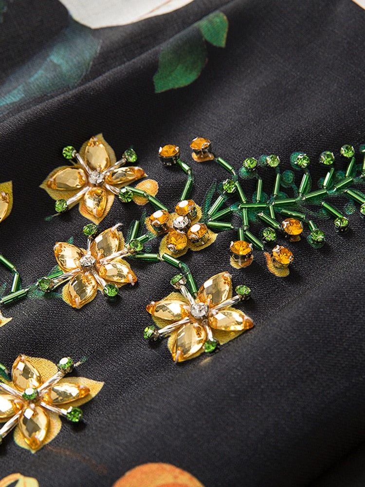 Malena Dark Spring Floral Dress