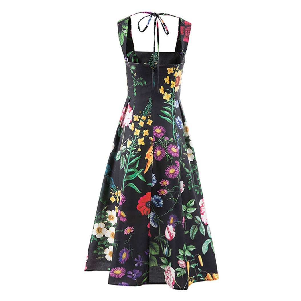 Malena Dark Spring Floral Dress