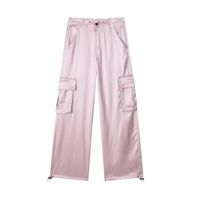 Malin Casual Luxe Satin Cargo Pants