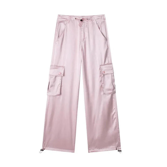 Malin Casual Luxe Satin Cargo Pants