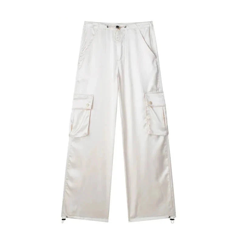 Malin Casual Luxe Satin Cargo Pants