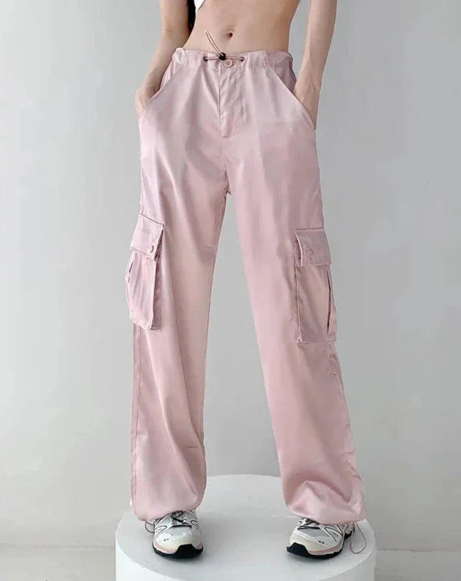Malin Casual Luxe Satin Cargo Pants