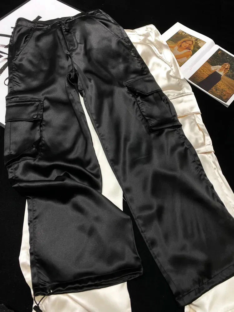 Malin Casual Luxe Satin Cargo Pants