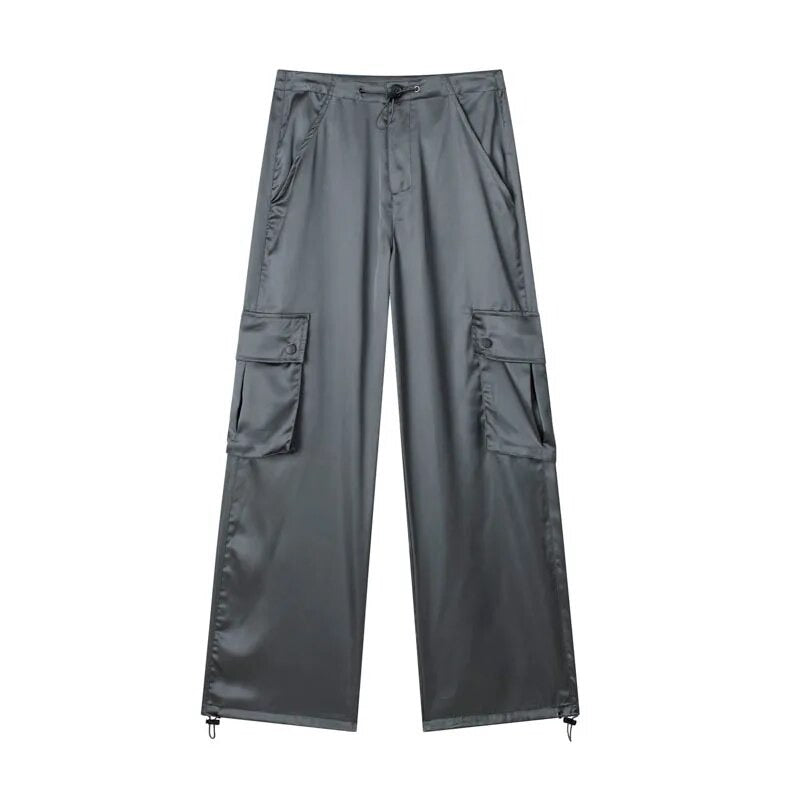 Malin Casual Luxe Satin Cargo Pants