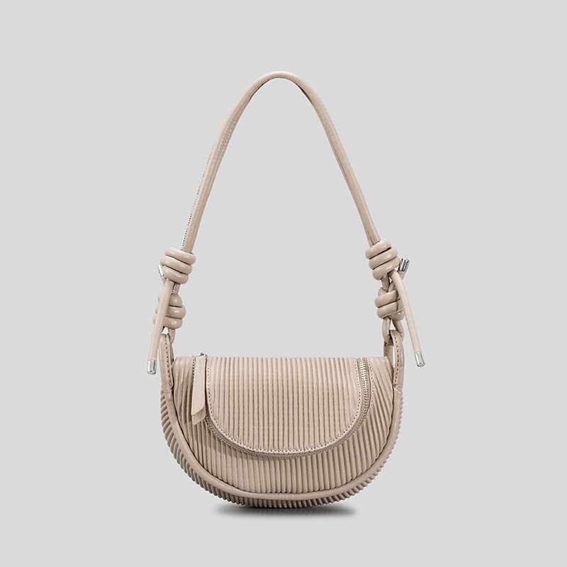 Malina Pleated Half Moon Saddle Bag - 6 Colors