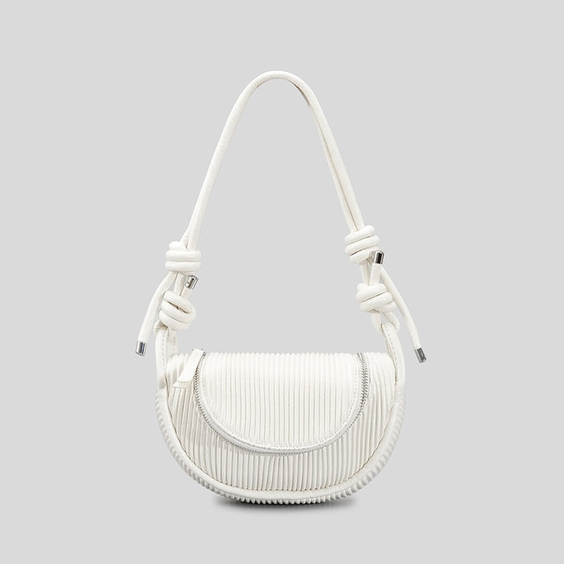 Malina Pleated Half Moon Saddle Bag - 6 Colors